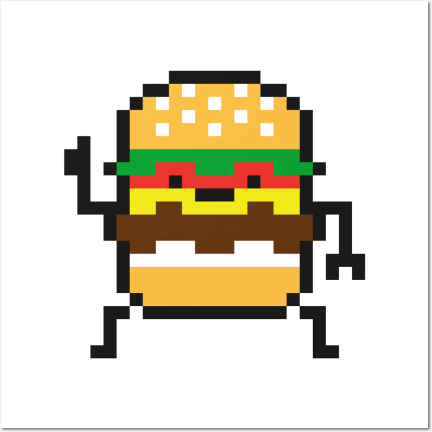 8 Bit Burger Wall Art by AlbyLetoy